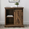 thumbnail image 3 of Walker Edison Sliding Barn Door Accent Cabinet, Rustic Oak, 3 of 9
