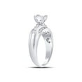 thumbnail image 3 of Solid 925 Sterling Silver Princess Cut Diamond Square Cluster Bridal Wedding Engagement Ring Band 1/3 Ct. - Size 6, 3 of 5