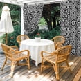 thumbnail image 2 of 1 Panel Outdoor Curtains for Patio Waterproof 54"x108" Black Morocco Weatherproof Privacy Outsides Curtains, Traditional Tribal Abstract Geometric Art Grommet Thermal Drapes for Cabana Porch Pergola, 2 of 8