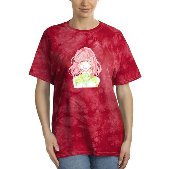 Manga Girl Cheerful Smile Tie Dye Crystal Women -Image by Shutterstock, Female Large