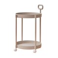 thumbnail image 1 of CNKOO Round Side Table End Coffee Table with Wheel Movable Tray Sofa Cart  Home Coffee Table Movable Shelf Sofa, 1 of 6