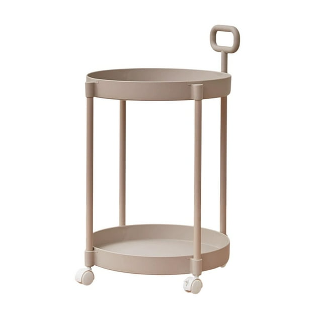 CNKOO Round Side Table End Coffee Table with Wheel Movable Tray Sofa Cart Home Coffee Table Movable Shelf Sofa