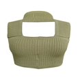 thumbnail image 4 of Haut Tube Tricoté à Col Halter pour Femmes Été Sans Manches Crop Top Ajusté Dos Nu, 4 of 6