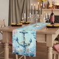 thumbnail image 2 of Table Runners 72 Inches Long Dress Scarves, Coastal Anchor Blue Farmhouse Kitchen/Dining Table Runner, Coffee Tablerunners, Summer Beach Nautical Coral Starfish 13x72 Inch, 2 of 9