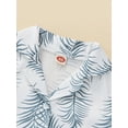 thumbnail image 5 of Franhais Boys Two-piece Summer Pants Suit, Leaves Print Short Sleeve Gentleman Shirt and Shorts, 5 of 9