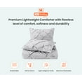 thumbnail image 3 of Full Comforter Pinch Light Gray 300 GSM Plush Siliconized Microfiber Fill Duvet Insert Box Stiched Quilted Fluffy Soft 600 TC Egyptian Cotton Shell with Piping & Pillowcases, 3 of 8