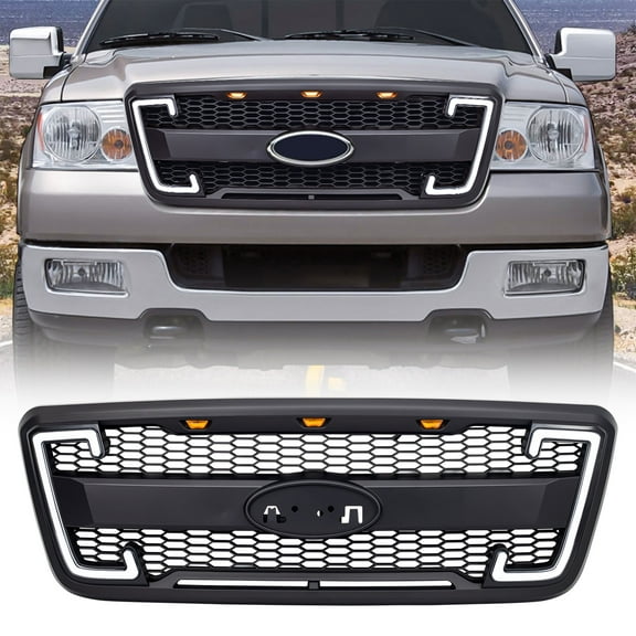 AMERICAN MODIFIED Raptor Style Mesh Grille for 04-08 Ford F150, Matte Black