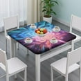 thumbnail image 3 of Colorful Burst Pattern Square Fitted Tablecloth with Elastic Edge,Square Table Cover,Washable Elastic Table Cover for Home Kitchen Party Decor 34"x34", 3 of 6