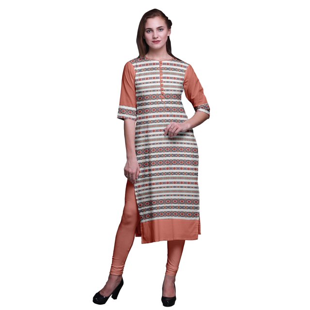 Bimba Robes Tuniques Droites pour Femmes Imprimé Kurta d'Été