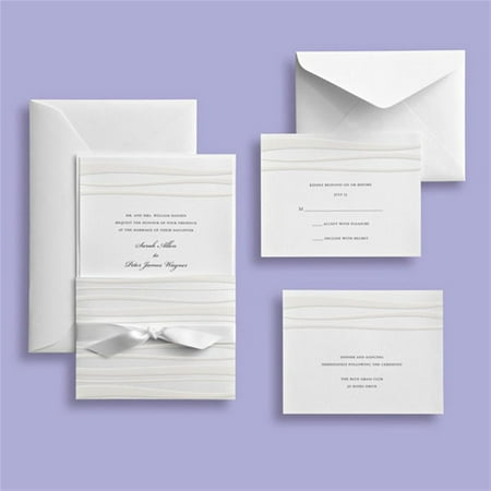 Brides White Waves Embossed Wedding Invitation Kit Brides White Waves Embossed Wedding Invitation Kit