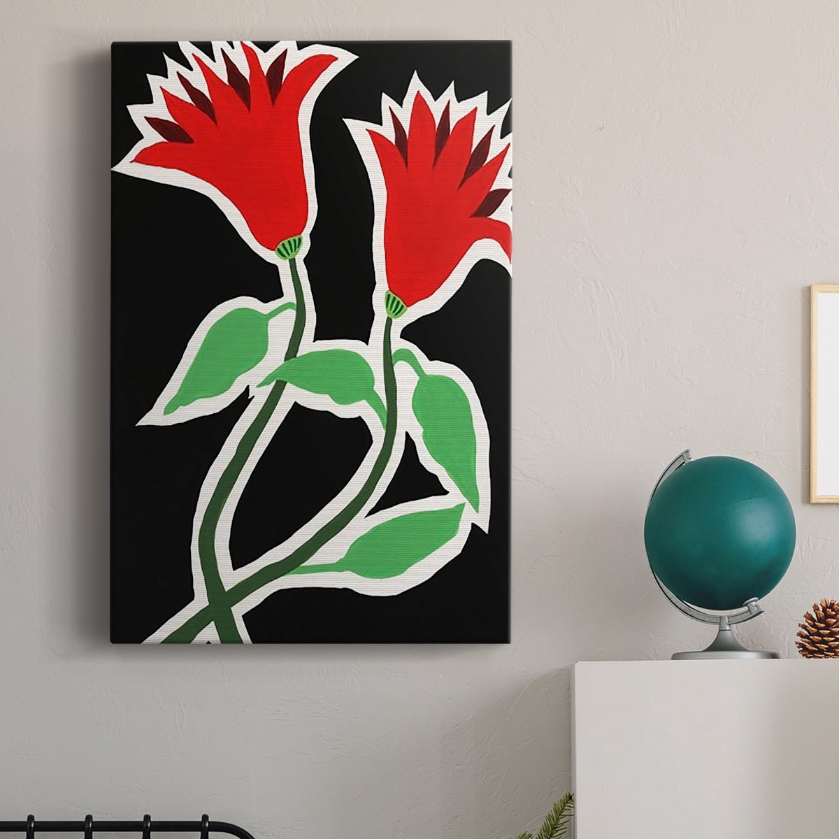 Pop Flowers VI Premium Gallery Wrapped Canvas - Ready to Hang