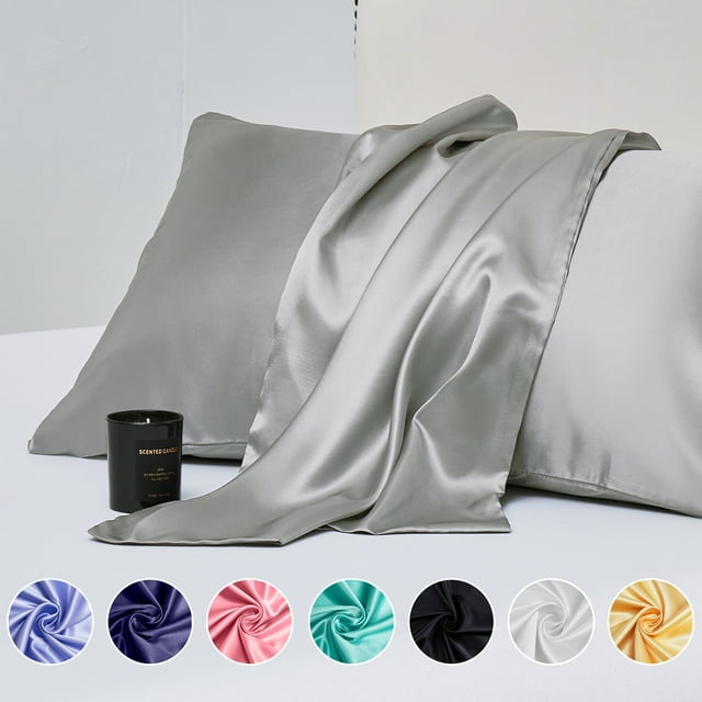 ANMINY Satin Pillowcase Set of 2 Queen Silk Bedding Pillowcases 30" x