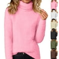 thumbnail image 1 of Yuyuzo Sweaters for Women Casual Turtleneck Oversized Sweatshirts Winter Solid Long Sleeve Fashion Pullover Tops, 1 of 7