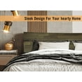 thumbnail image 3 of Acacia Aurora Bed Frame with Headboard Solid Wood Platform Bed, King Size Bed Frame, Unique Design Contemporary Signature Wood Bed Compatible with All Mattresses, Non-Slip and Noise-Free, Mocha, 3 of 5