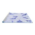 thumbnail image 2 of Ahgly Company Machine Washable Indoor Square Abstract Blue Modern Area Rugs, 6' Square, 2 of 4