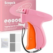 Handheld Stitch Tag Gun for Clothes, Quick Clothing Fixer, Tagging, Needle 1 box +5mm glue needle 1000, Pink