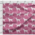 thumbnail image 2 of Soimoi Dog Print, Poly Taffeta Fabric, Decor Sewing Fabric by The Yard 56 Inch Wide, Decorative Fabric for Outdoor Upholstery, Umbrellas and Home Accents, Pink&White, 2 of 5