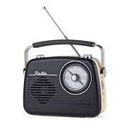 Portable AM FM Shortwave Vintage Radio Multifunctional Bluetooth Speaker 4 Power Options 5W Speaker TWS Stereo Plug-in Wall/Type-C Charging Emergency Radio for Home Outdoor Camping(Black)