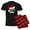 With Red Plaid Pant, variant on - Christmas Mustache Nerd Men's Dark Pajamas - Men's Dark Loose Fit Cotton Pajama Set