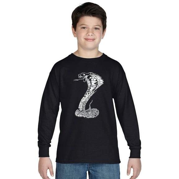 LA Pop Art Boy's Word Art Long Sleeve - Tyles of Snakes