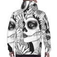 thumbnail image 7 of Sikiie Floral Sugar Skull Portrait Men's Hoodie, Essentials Hoodie, Sweatshirt, Pullover Hooded Sweatshirt for Men-Medium, 7 of 7