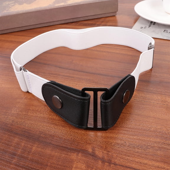 SEWCHICS 1Pc Stretch Belt No Buckle Elastic Waist Belt for Pants White Durable Material