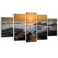 thumbnail image 2 of Coucher de Soleil sur un Bord de Mer Rocheux - Impression Photo sur Toile de Plage, 2 of 3