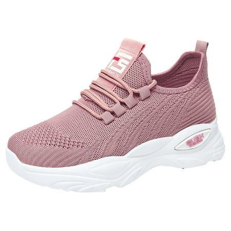 

Simplicity Lady Shoes Fashion Autumn Women Sports Shoes Flat Fly Woven Mesh Breathable Comfortable Solid Color Simple Design Casual Style