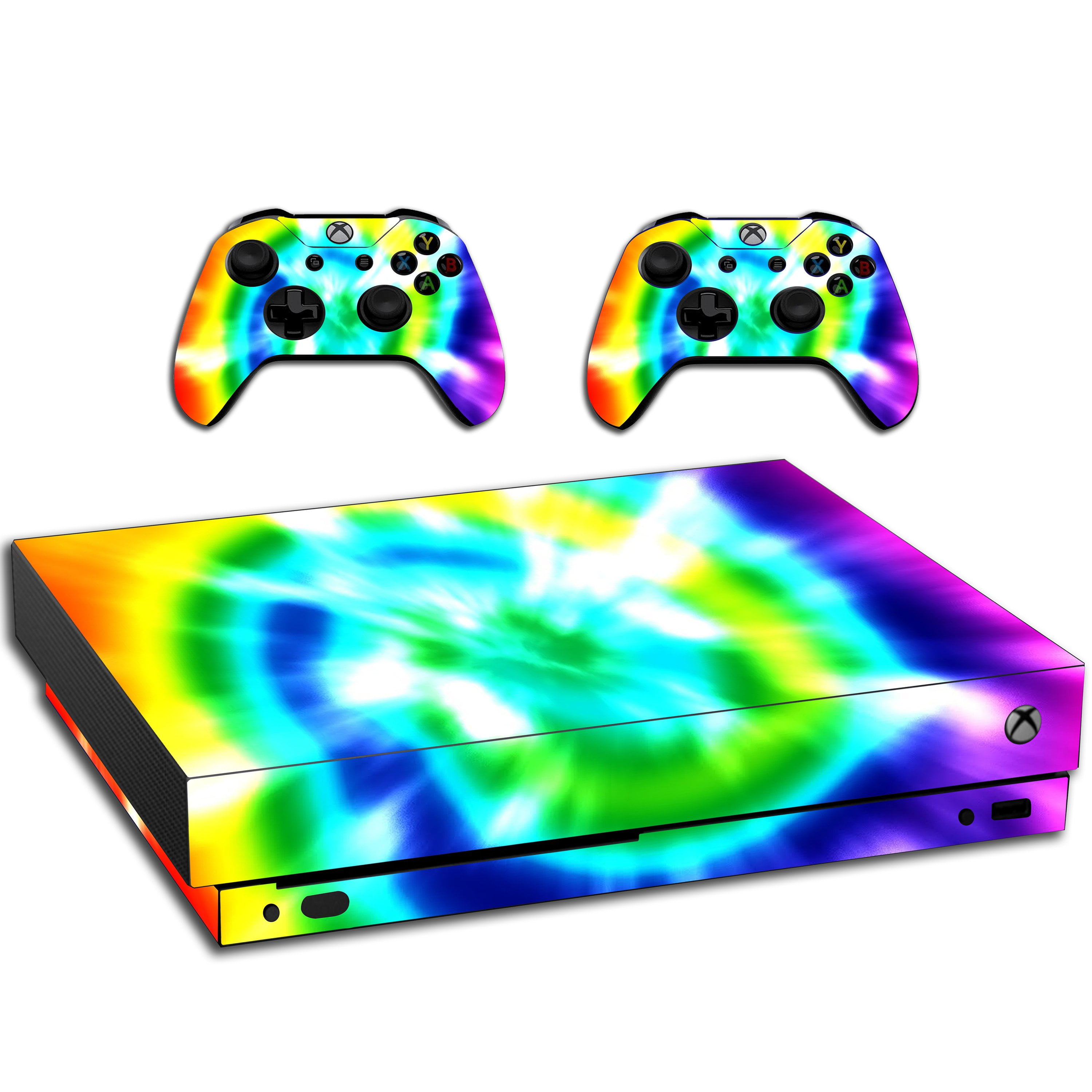 Vwaq Xbox One X Skin Tie Dye Vinyl Wrap Rainbow Decals For Console