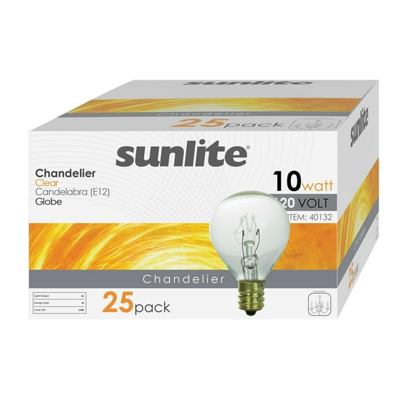 Pack of 25 Sunlite Incandescent 10 Watt G11 Globe 65 Lumens Clear Light Bulb