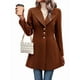 thumbnail image 3 of Abrigo de Invierno de Mezcla de Lana Color Camel para Mujer, Hasta la Rodilla, con Solapa y Muesca, Chaqueta de Abrigo con Botonadura Única Color Café L, 3 of 9
