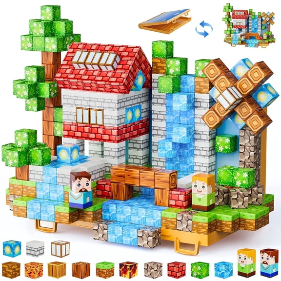 Sbekiev Magnetic Blocks 84PCS Magnetic Building Cube Game, Constructions Toys for Boys & Girls Age 3-4, 5 6 7 8 9 10,Sensory Tiles Building Birthday for Toddlers