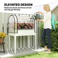 thumbnail image 6 of Outsunny Raised Garden Bed with Flip-Up Greenhouse Cover, Metal Elevated Garden Bed with Legs and Drainage Hole, White, 6 of 9