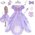 thumbnail image 2 of Disfraz de Princesa Sofía para niñas, vestido de fiesta de lujo, traje de juego de rol de película de Anime, Carnaval Fivean unisex, 2 of 2