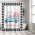 thumbnail image 4 of Valentine''s Day Shower Curtain Loads Of Love Shower Curtains for Bathroom Decor Truck With Pink Hearts Black Buffalo Check Plaid Bath Curtains Sets for Valentines Day Waterproof Small Stall 36" X 72", 4 of 6