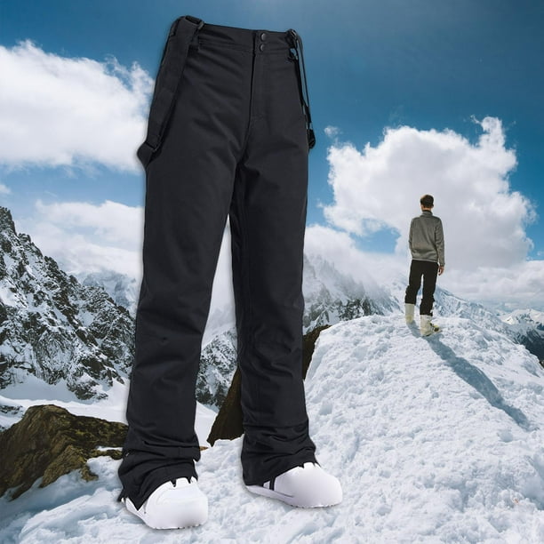 Black Heavyweight Snow Pants With Removable Bib