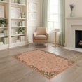 thumbnail image 2 of ODIKA 4'x6' Washable Area Rug Warm Terracotta Floral Elegance Intricate Botanical Motif with Ornate Border for Home Office, Under Desk, Non-Slip Chair-Friendly, Flatwoven, 2 of 7