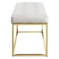 thumbnail image 5 of Posh Living Foster Faux Leather Bench in White/Gold, 5 of 8