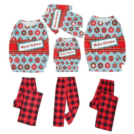 

LWZWM Kids Xmas Family Matching Nightwear PJs Sets Lounge Wear Christmas Print Tops+Pants Xmas Family Matching Pajamas Set Men M