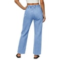 thumbnail image 5 of QSAWXQZ Womens Mid Waist Cropped Jeans Straight Leg Denim Pants Pockets Casual Trousers 3XL, 5 of 8