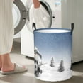 Snowman And Christmas Tree Large Laundry Basket with Handles Dirty