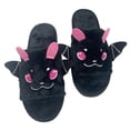 thumbnail image 3 of FASHOFT Halloween Bat Fuzzy Animal Slippers for Kids Soft Cozy Open Toe Indoor Outdoor Winter Warm House Slippers Halloween Gifts For Kids Black One Size, 3 of 7