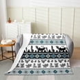 thumbnail image 2 of Aztec Flannel Fleece Blanket Southwestern Throw Blanket Hunting Deer Bed Blanket Boho Tribal Geometry Diamond Pine Cones Soft Lightweight Plush Bed Blanket Bedroom Decor, 2 of 5