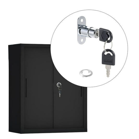 Cerradura deslizante de gabinete con pestillo de empuje cilíndrico de 23 mm (paquete de 2), llave igual