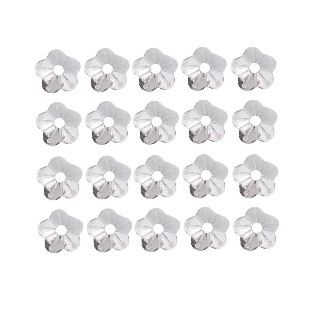 GUOOL 2x20 Pieces 925 Sterling beads of flower Caps Jewelry Making Findings 4mm Silver