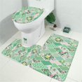 thumbnail image 2 of Pioneer Flower Floral Print Pattern Bathroom Rugs Sets 3 Piece,Toilet Cover Set,Absorbent Non Slip Bathroom Mats Sets with U-Shaped Contour Rug Toilet Rug Set, 2 of 5