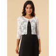 thumbnail image 2 of Dde San Patricio Cárdigan Elegante De Bolero De ManLarTop De Encaje Floral Transparente PaMujer Blanco XXL, 2 of 6