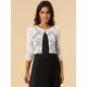 thumbnail image 2 of Dde San Patricio Cárdigan Elegante De Bolero De ManLarTop De Encaje Floral Transparente PaMujer Blanco XXL, 2 of 6
