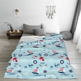 thumbnail image 5 of Honeii Sailboats Anchors Print Fleece Blanket - Throw Blanket for Bed, Sofa, Couch, Camping, and Travel , Microplush Ultra Soft Warm Blanket-50"x40", 5 of 7
