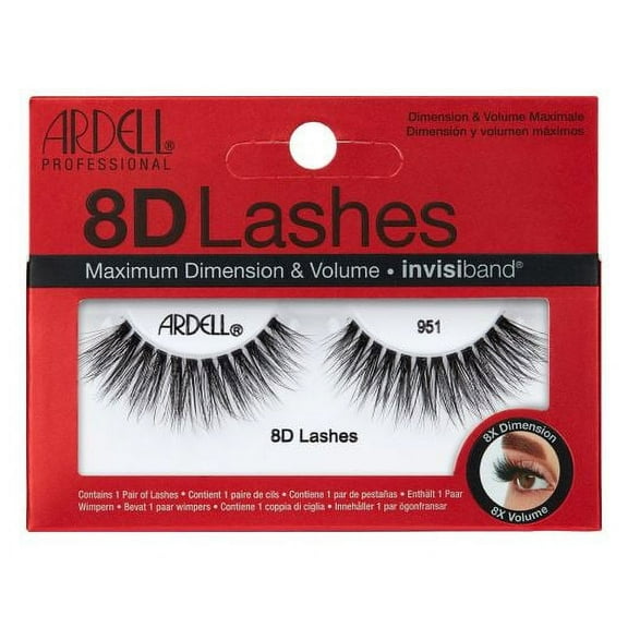951 , Ardell Professional 8D Lashes , Hair Scalp Skin Body - Pack of 1 w/ SLEEK Teasing Comb